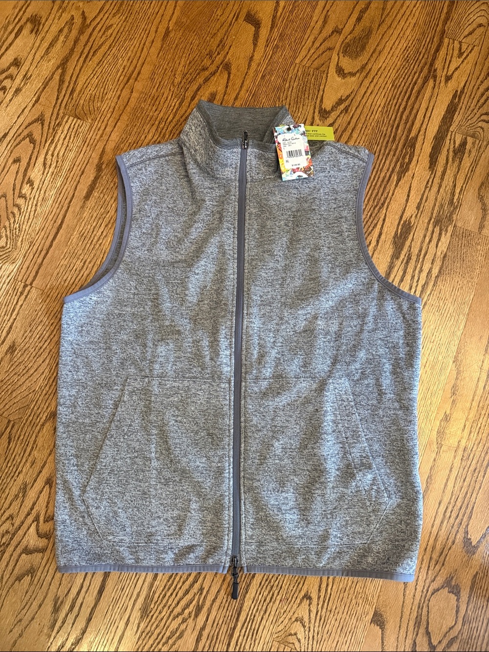 Robert Graham Gray Zip-Front Sleeveless Vest